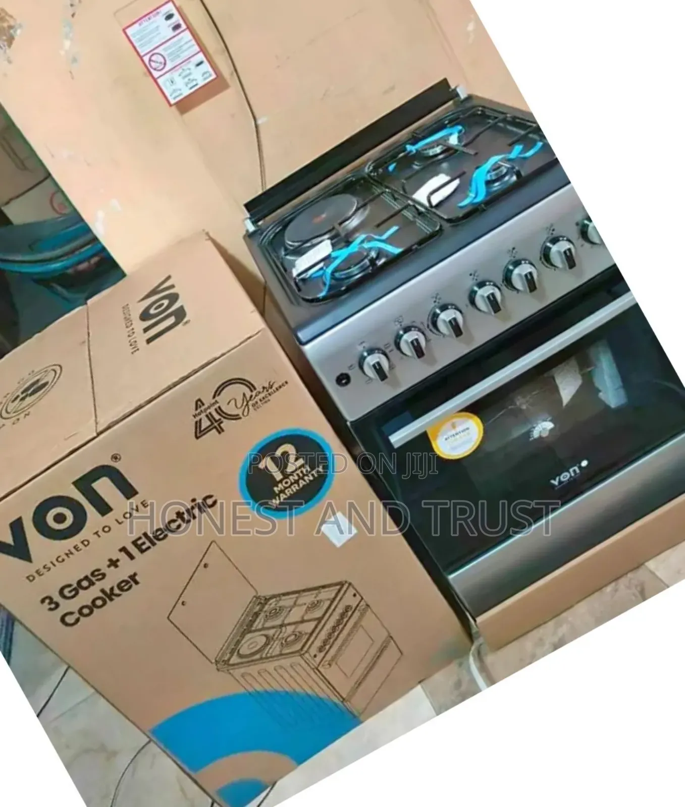 3gas+ 1 Electric Von Cooker 58 by 58