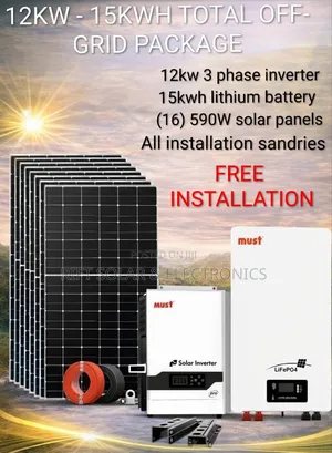 12kw Three Phase - 15kwh Lithium Total Off Grid Kit Free Installation