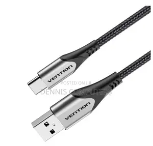 Vention Cotton Braided Usb 2.0 a Male to C Male 3a Cable 1m Gray