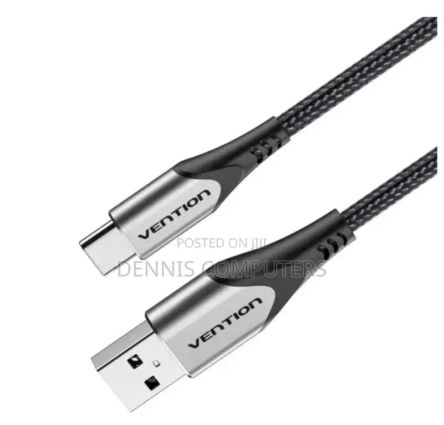 Vention Cotton Braided Usb 2.0 a Male to C Male 3a Cable 1m Gray