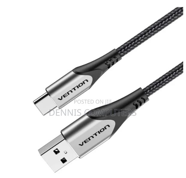 Vention Cotton Braided Usb 2.0 a Male to C Male 3a Cable 1m Gray