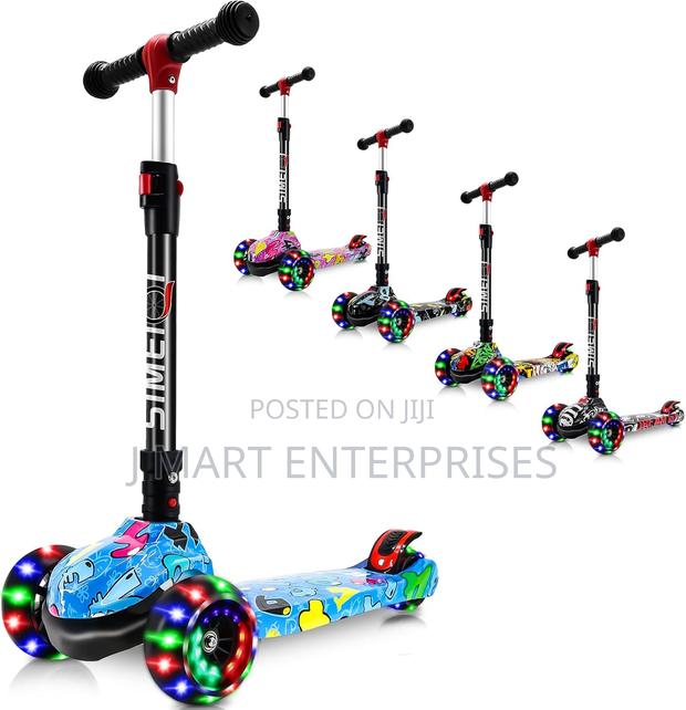 Scooters for Kids 4-10, Foldable Adjustable Flashing Led Lights Music - thumbnail 2