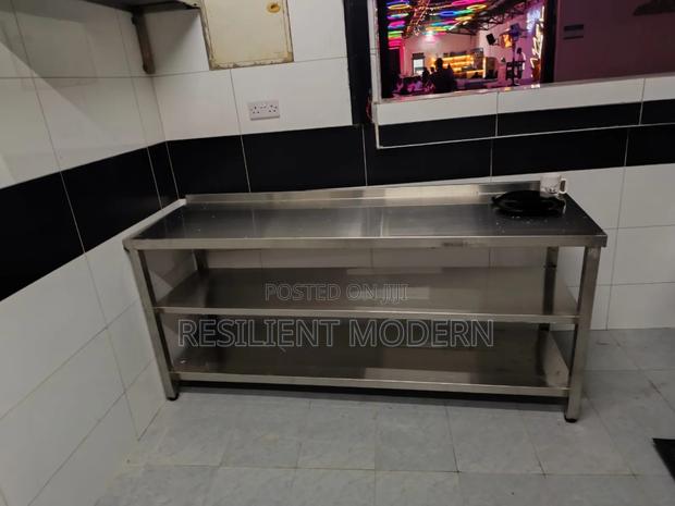 Commercial Stainless Steel Worktop Table With Undershelves - main view