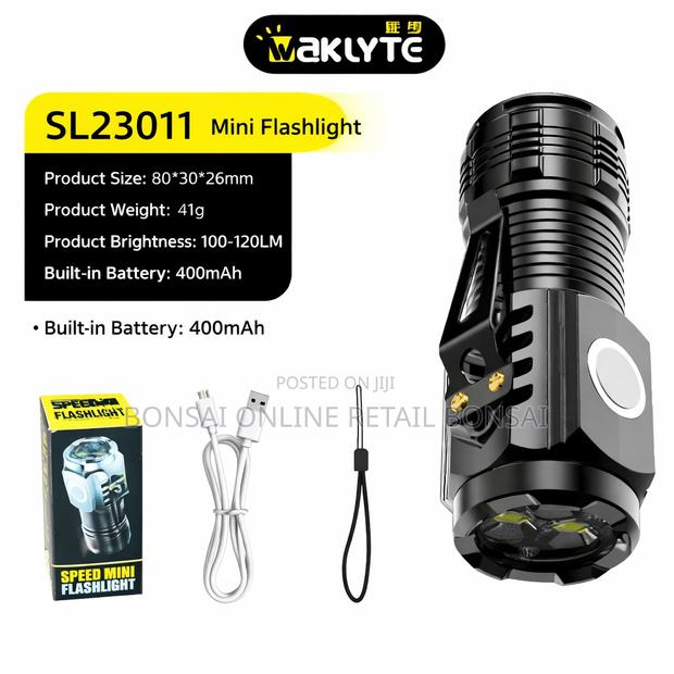 3led Mini Flashlight Usb-c Rechargeable Torch With Magnet Clip Edc Kit