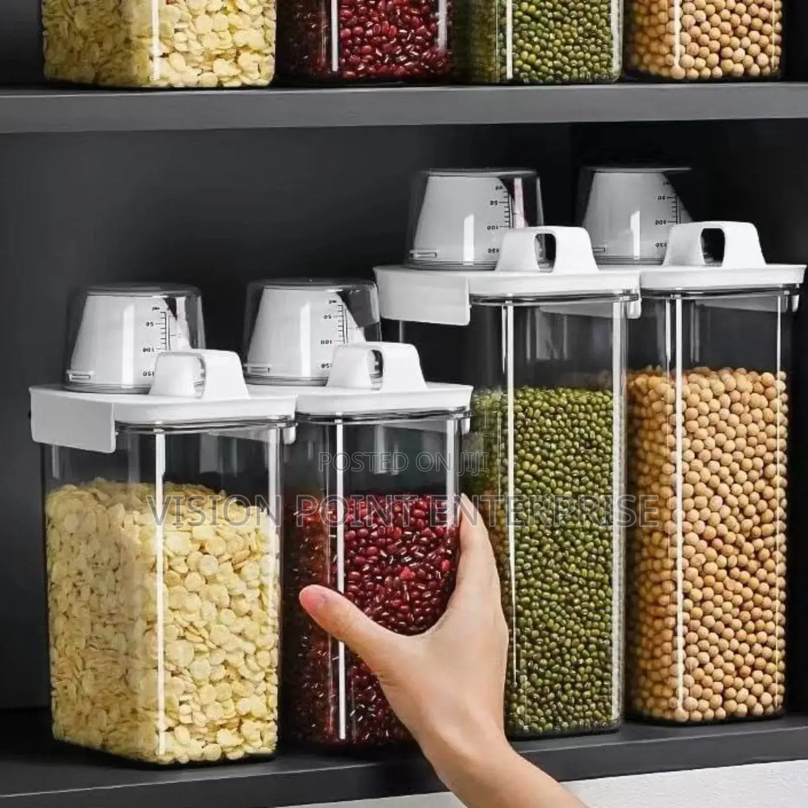 *Storage Containers With Measuring Cup