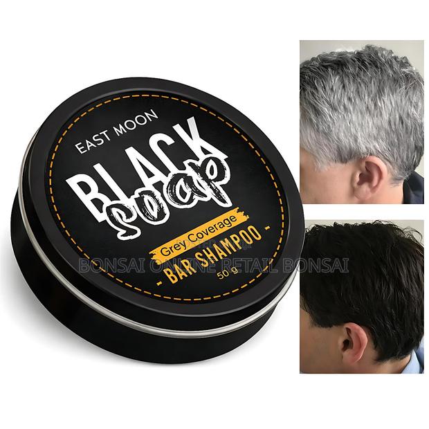 Black Hair Shampoo Bar for Men, Grey Coverage Hair Repair Soap