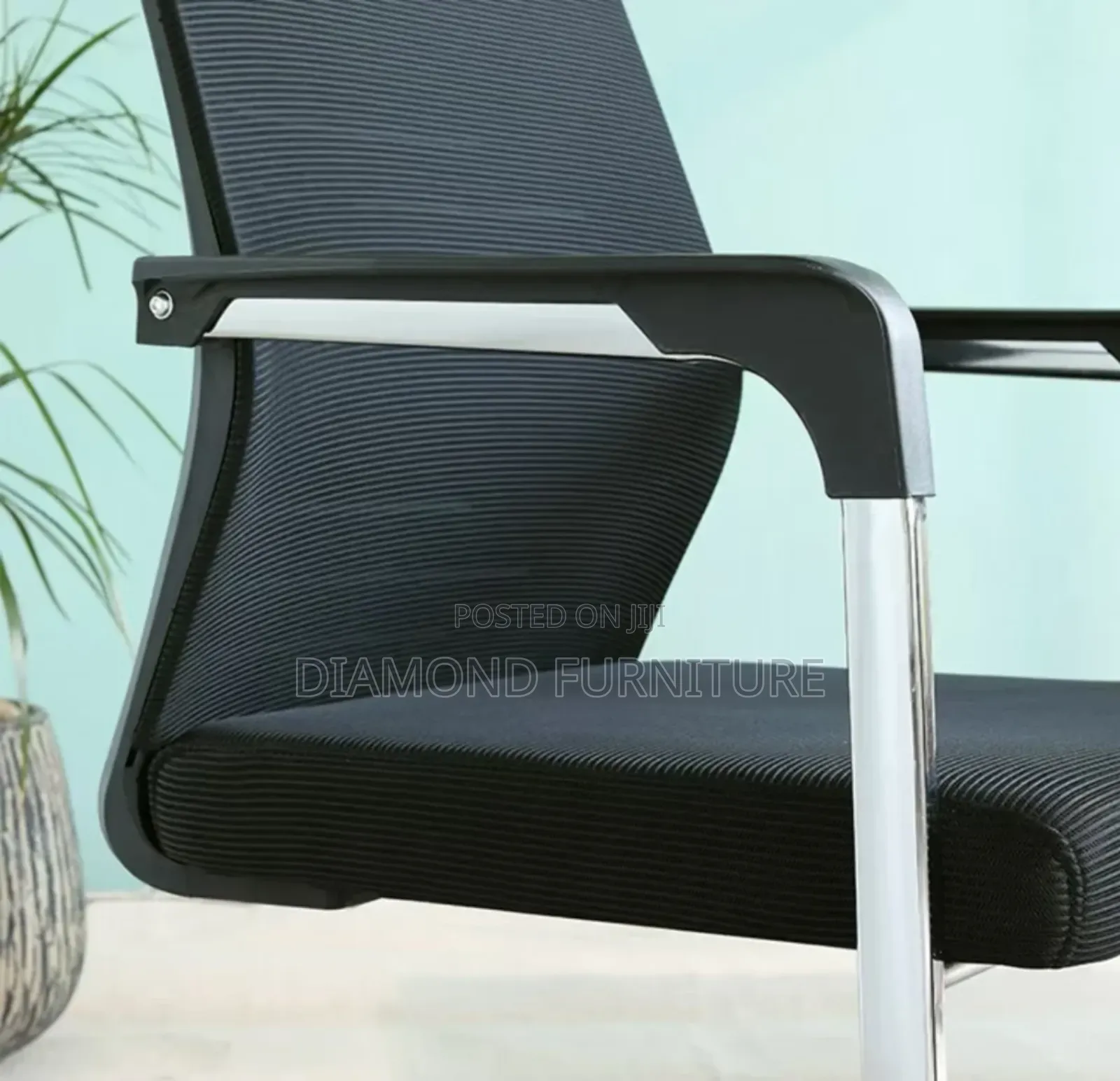 Office Visitor Chair With Chrome Frame | Reception Waiting Chair