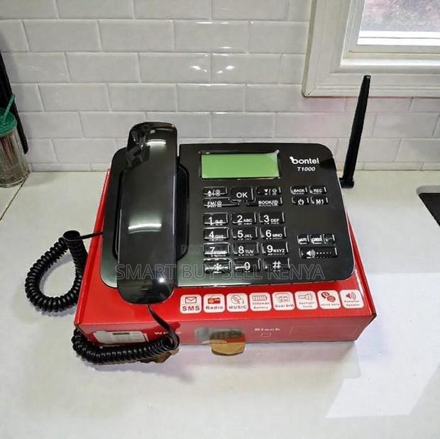 Bontel T1000 Dual Sim GSM Office Fixed Wireless Desk Phone Black