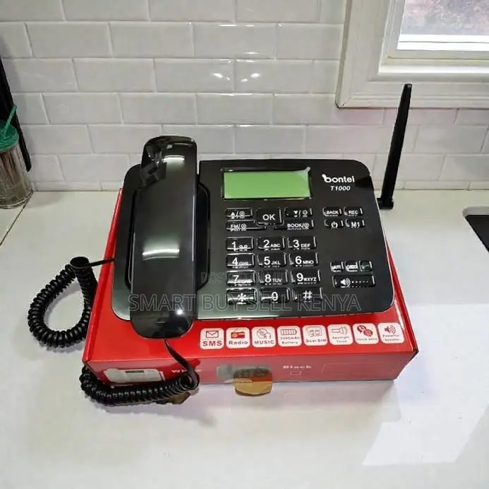 Bontel T1000 Dual Sim GSM Office Fixed Wireless Desk Phone Black