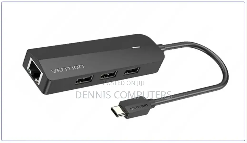 Vention Usb-C to Usb 3.0*3/Rj45/Micro-B Hub 0.15m Black Abs Type
