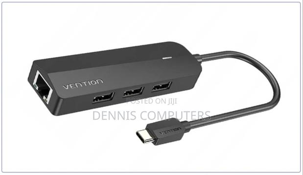Vention Usb-C to Usb 3.0*3/Rj45/Micro-B Hub 0.15m Black Abs Type
