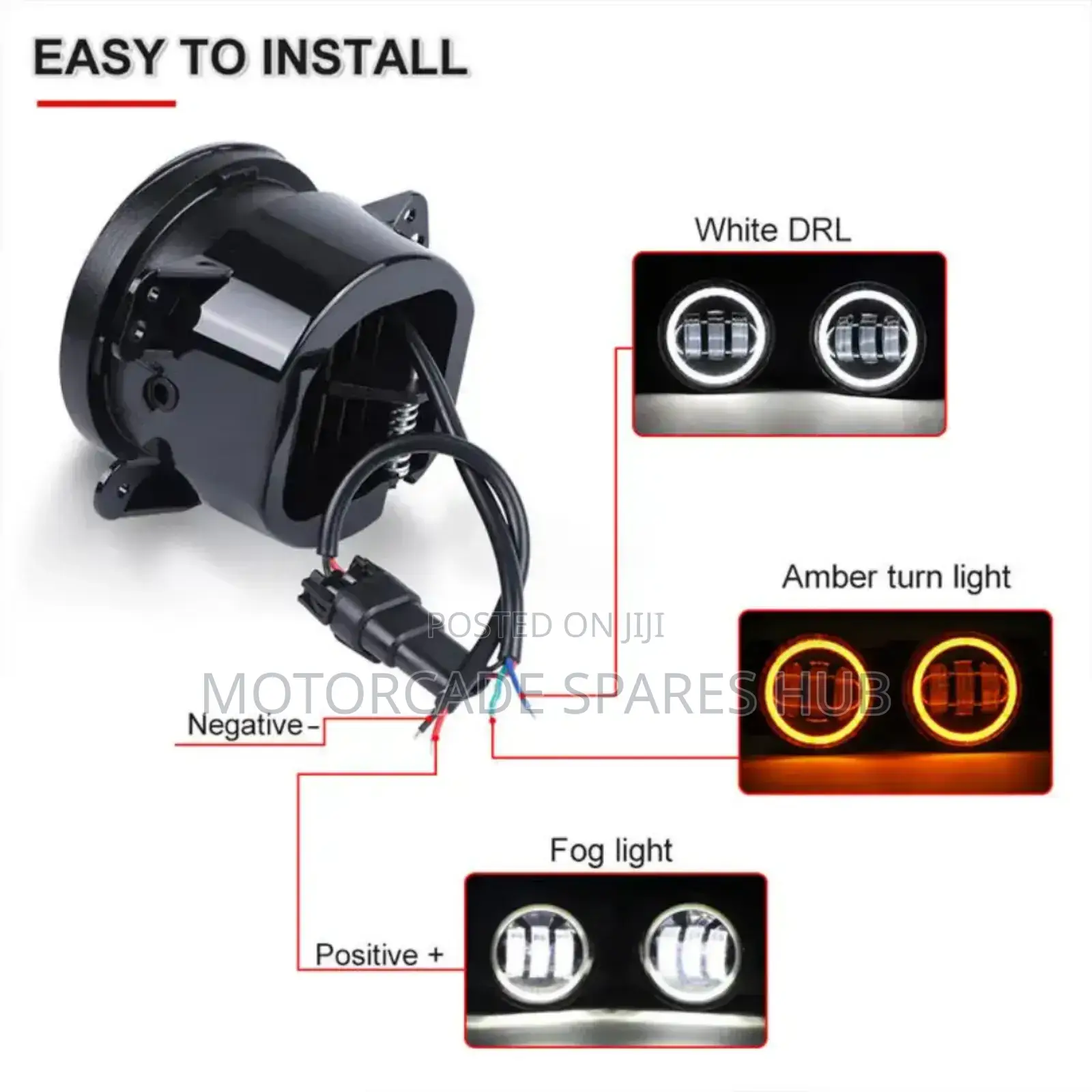 Car Led Ring Fog Lights Universal Set
