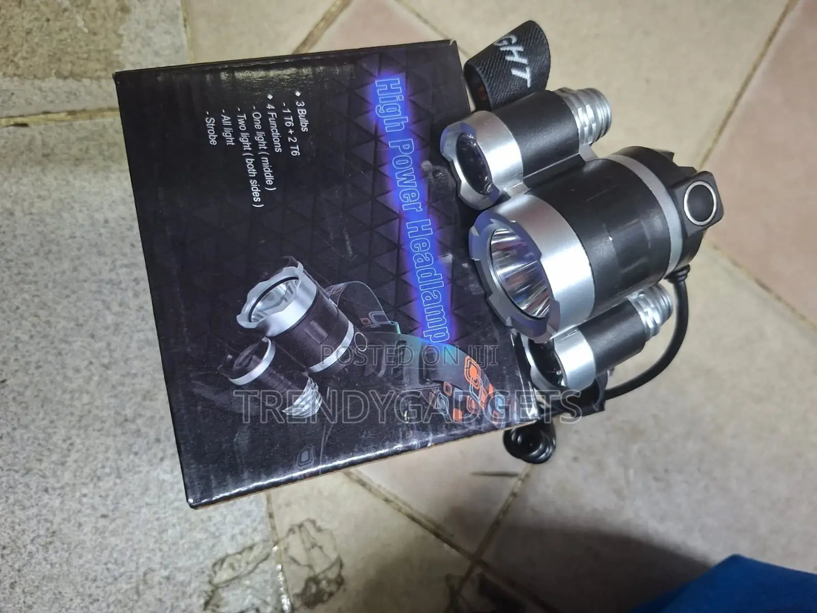 High Power Led Headlamp 3×T6 Rechargeable Waterproof