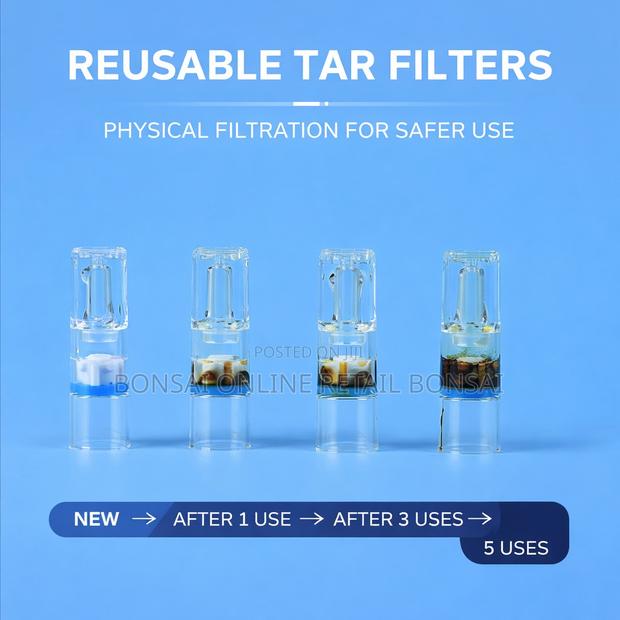 Reusable Cigarette Tar Filter Holder Clear Smoke Filter 100pcs Pack - thumbnail 3