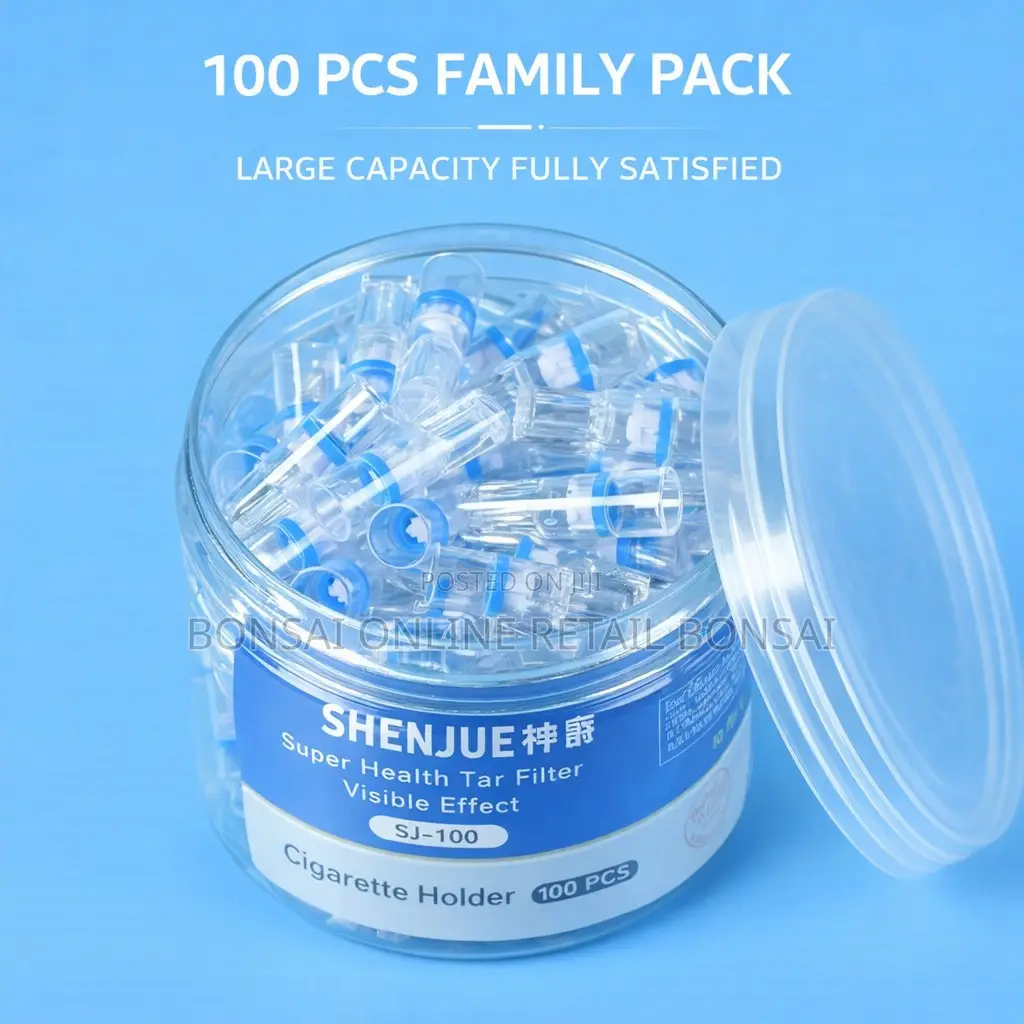 Reusable Cigarette Tar Filter Holder Clear Smoke Filter 100pcs Pack
