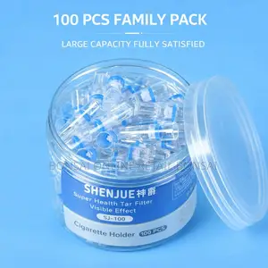 Reusable Cigarette Tar Filter Holder Clear Smoke Filter 100pcs Pack