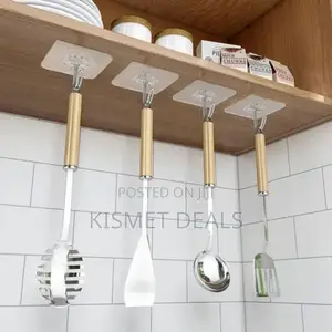 10 Piece Transparent Stainless Steel Strong Self Adhesive Hooks