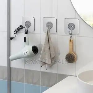 10 Piece Transparent Stainless Steel Strong Self Adhesive Hooks