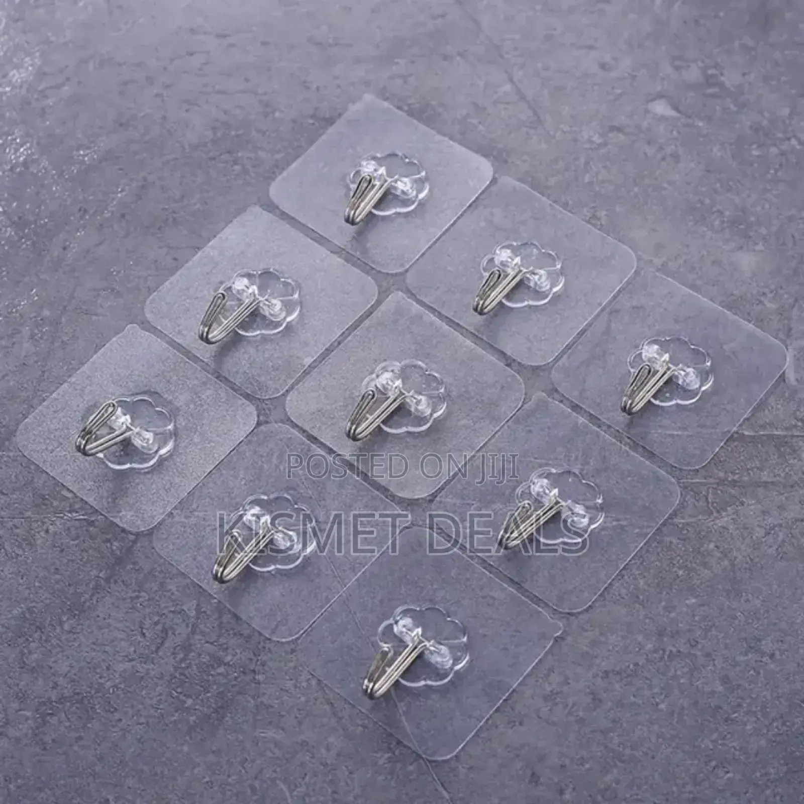 10 Piece Transparent Stainless Steel Strong Self Adhesive Hooks
