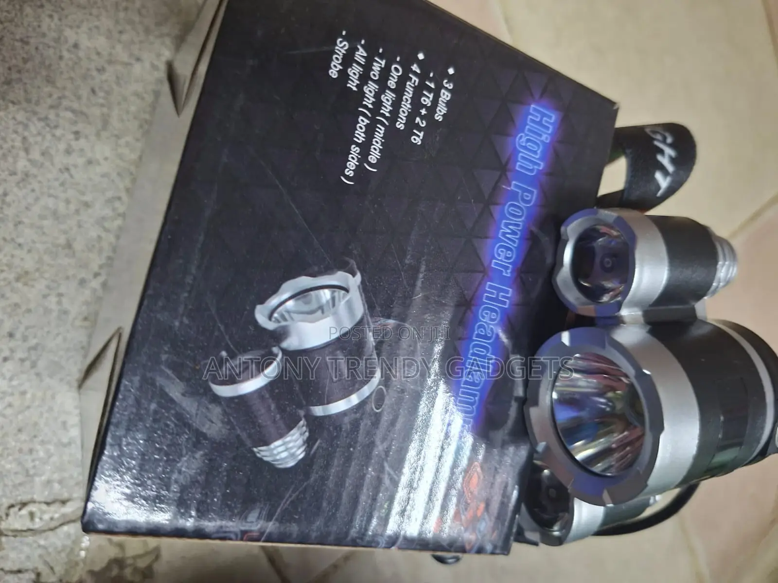 Rechargeable High Power Led Headlamp, Ultra Bright 3-led Headlamp