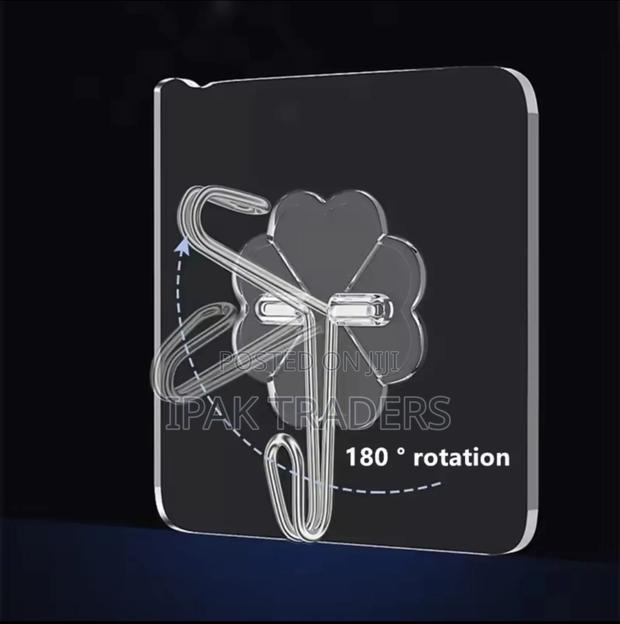 10pcs Transparent Stainless Steel Strong Self Adhesive Hooks ☆ - thumbnail 2