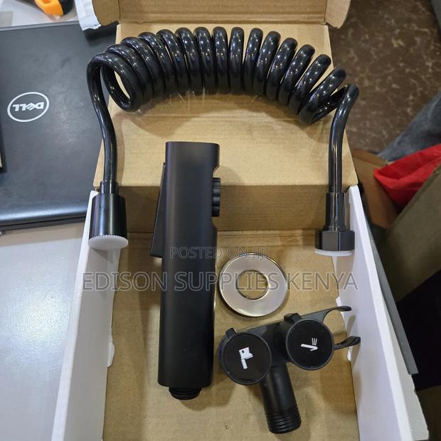 Black Arabic Shower With Angle Valve Shattaf Bidet Sprayers - thumbnail 2