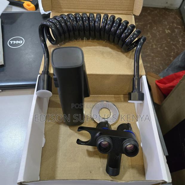 Black Arabic Shower With Angle Valve Shattaf Bidet Sprayers - thumbnail 3