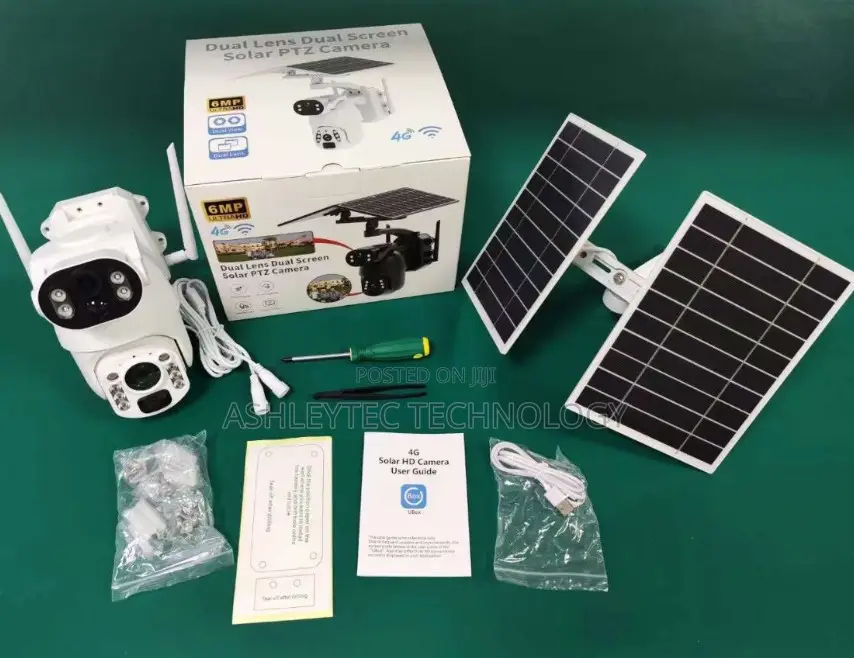 6mp Dual Lens Dual Solar Outdoor Solar PTZ Camera App Ubox