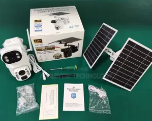 New 4mp Black Ubox Dual Lens Solar PTZ 4g Solar Camera