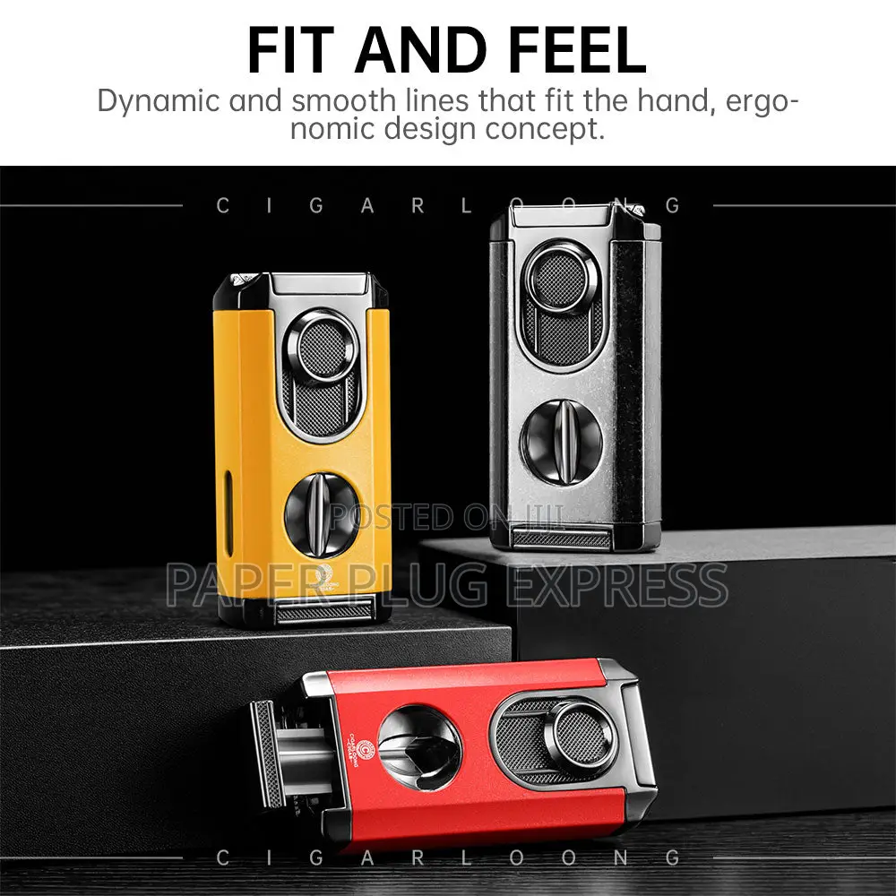 Four-in-One Windproof Cigars Lighter Cutter