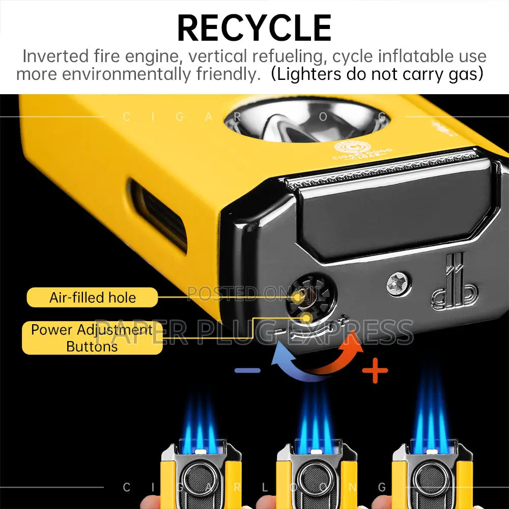 Four-in-One Windproof Cigars Lighter Cutter