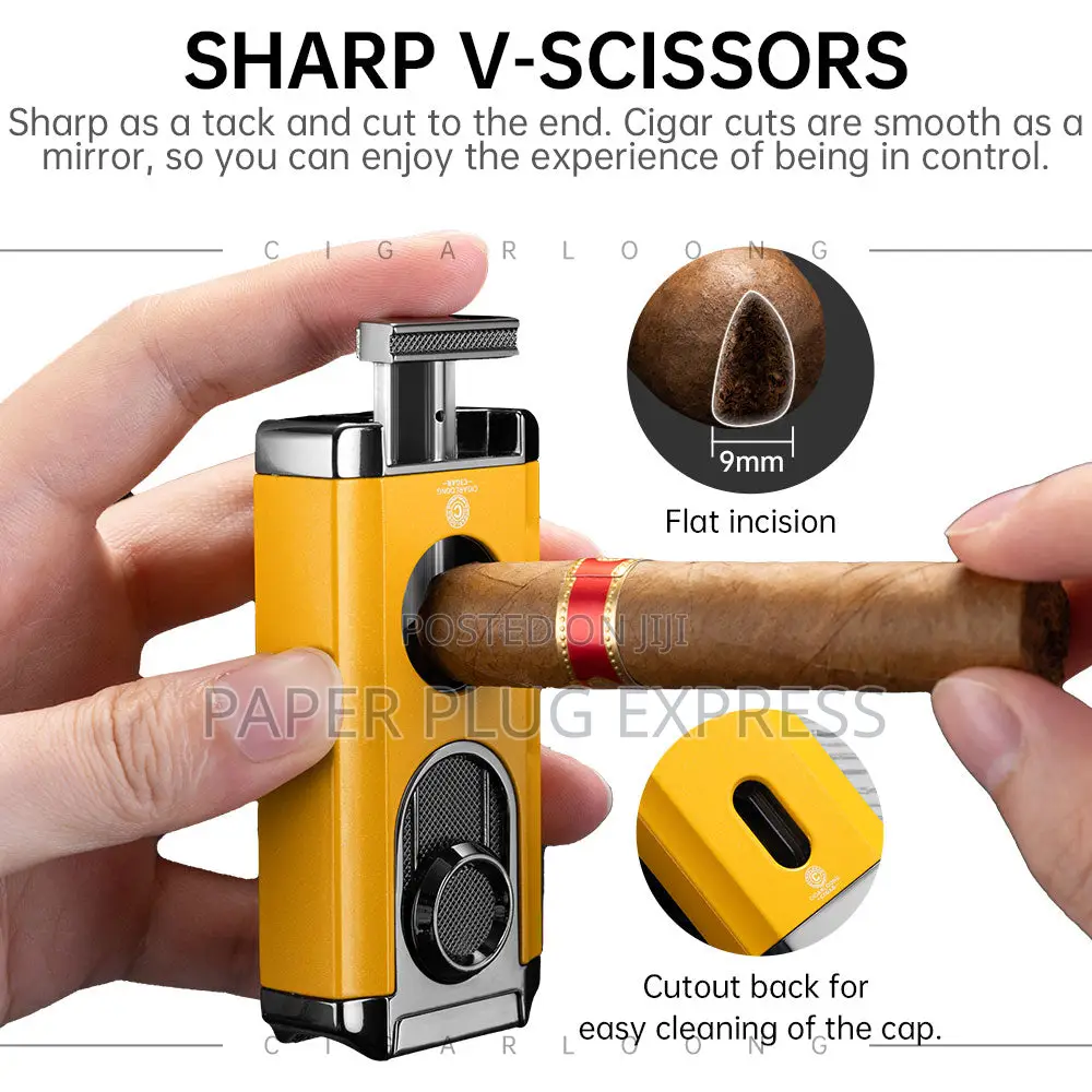 Four-in-One Windproof Cigars Lighter Cutter