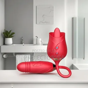 Double-Rose Licking + Thrusting Dildo Vibrator Sex Toy