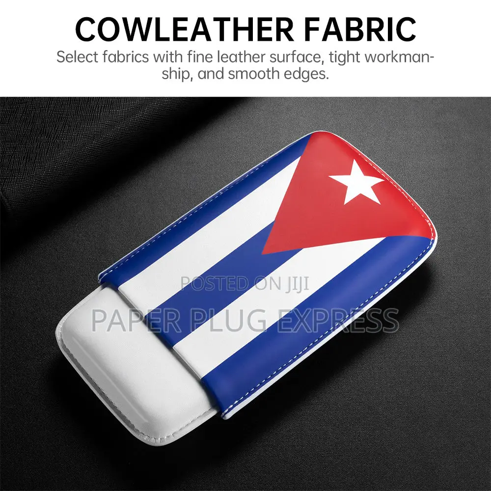 Portable Cuban Flag 3-Cigars Pouch