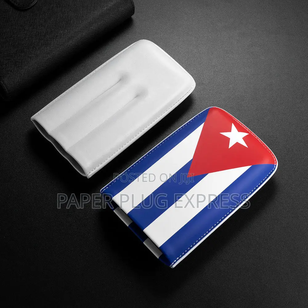 Portable Cuban Flag 3-Cigars Pouch