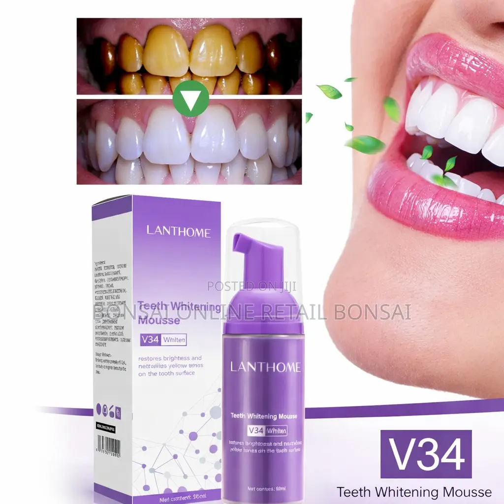 V34 Teeth Whitening Mousse Yellow Teeth Plaque Removal Fresh Breath