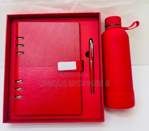 Executive Buckle Note Book Set With Thermal Bottle
