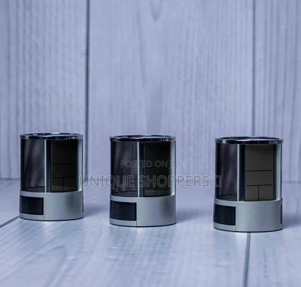Mettalic Mesh Pen Holder With A Digital Clock - thumbnail 2