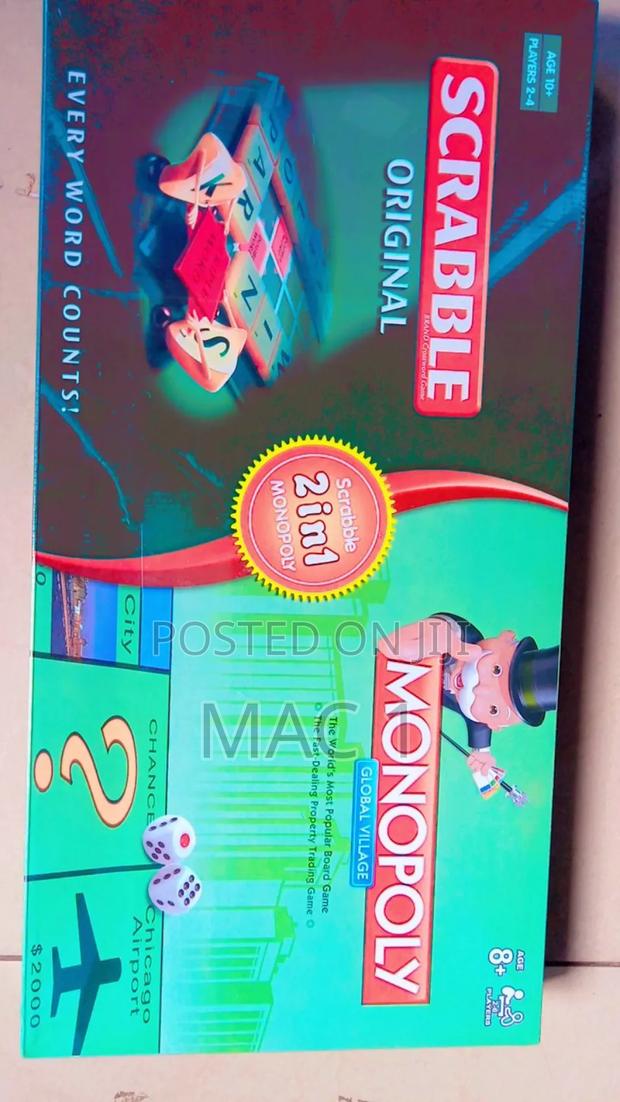 2 in 1 Educational Scrabble Monopoly Board Game - main view