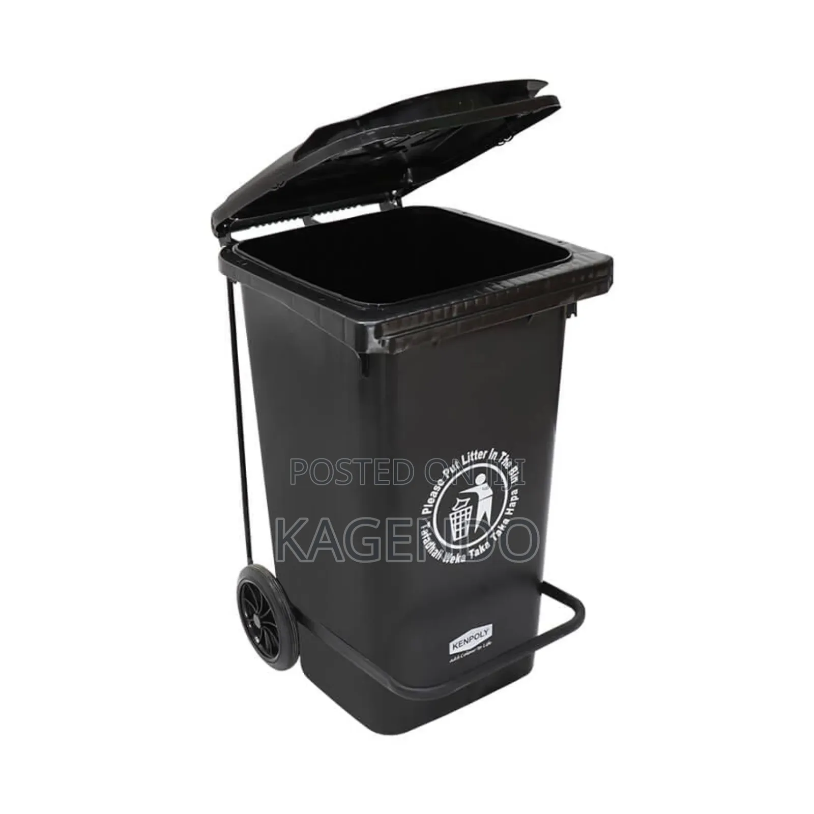 Black 100 Litre Pedal Bin – Hospital Clinical