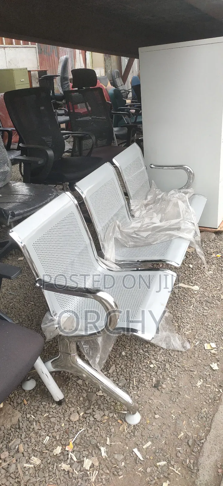 Unpadded Chrome Chairs/ Waiting Chair