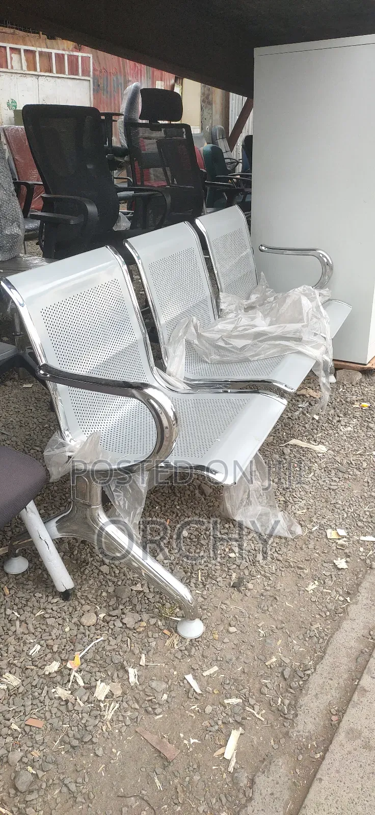 Unpadded Chrome Chairs/ Waiting Chair