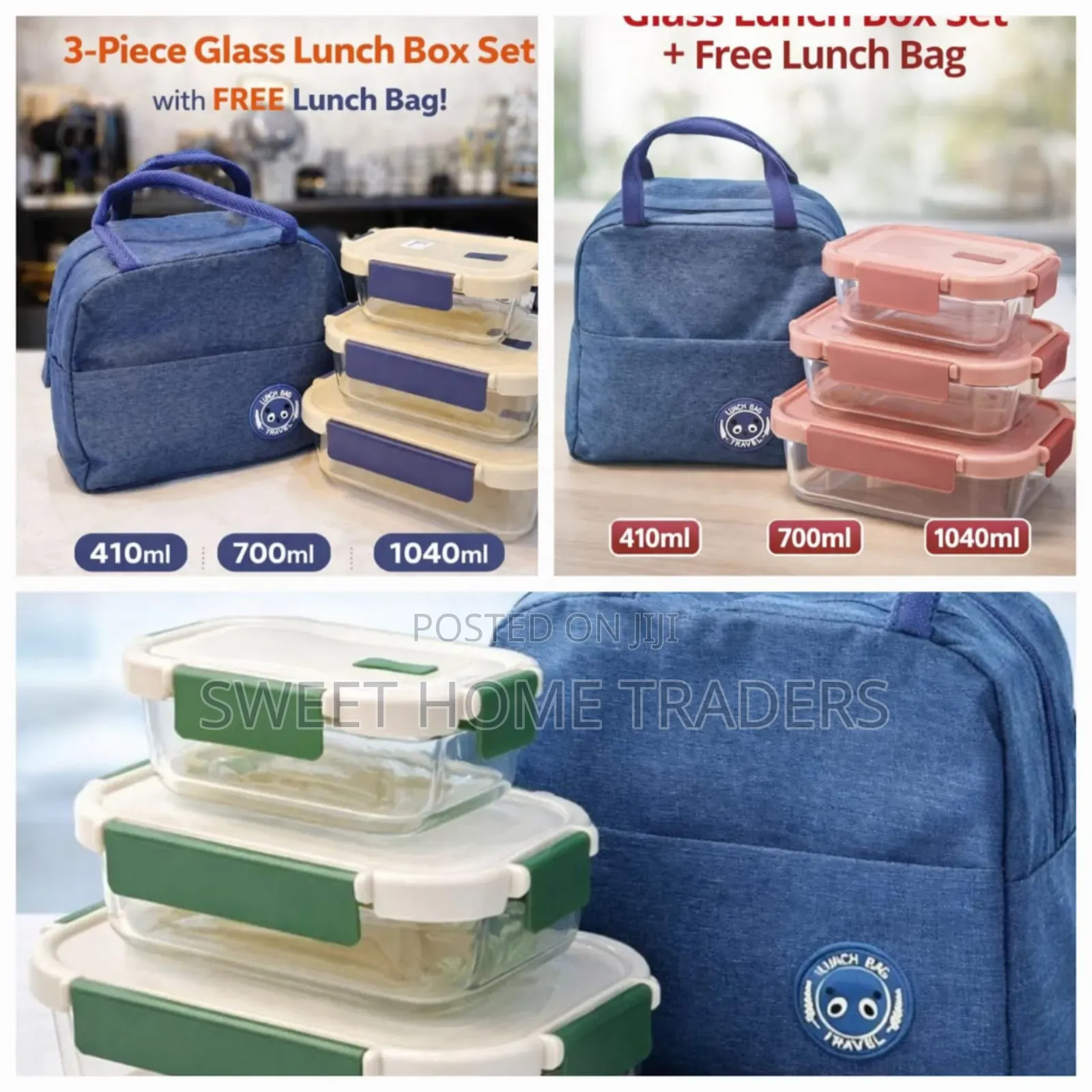 Glass Snack Box With Lunch Bag