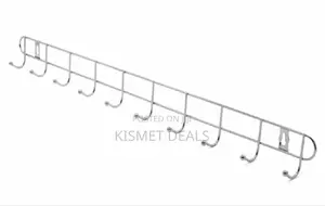 Over the Door Wall Stainless Steel Hook Hangers Single Row 10 Hooks