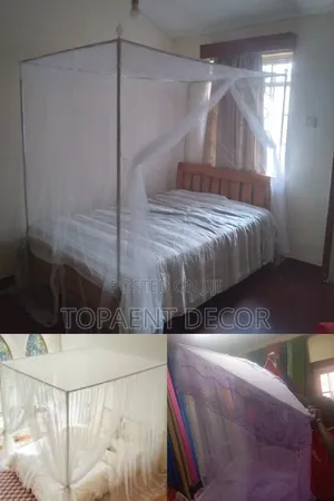 White 4 Stand And Top Square Purple Mosquito Net