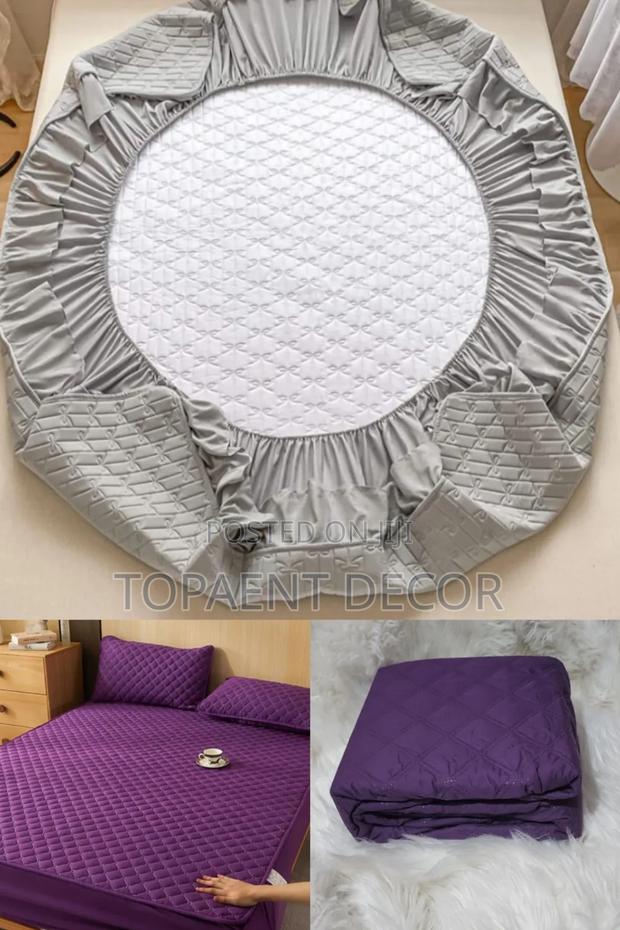 Kids And Adults Light Grey And Purple Mattress Protectors