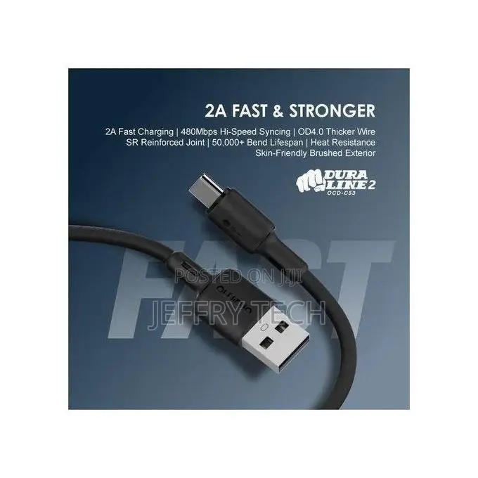 Oraimo Usb-C Fast Charger Cable for Android Phones, Usb-if Certified,