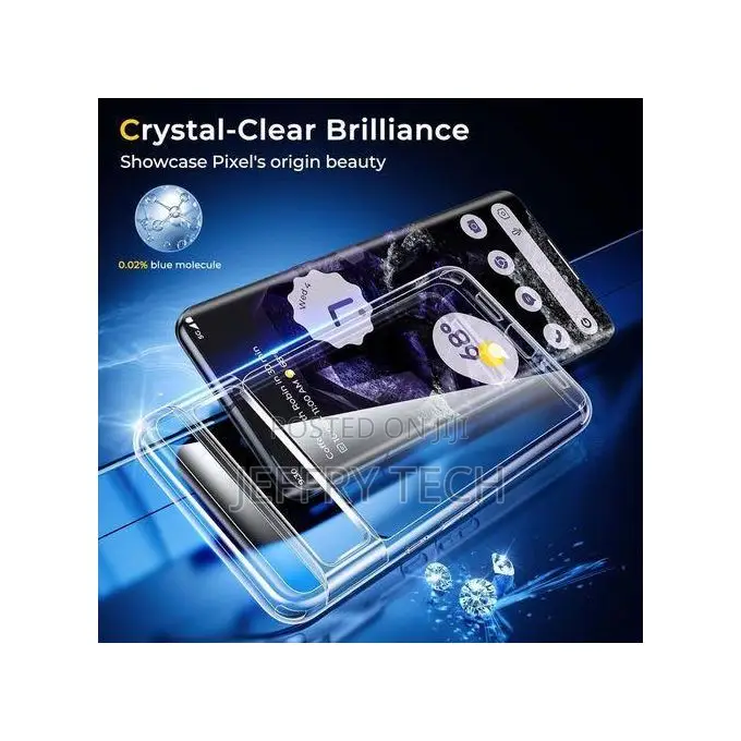 Google Pixel 8 Clear Case, 20x Anti-Yellowing, Built-in 4 Airbags, 1