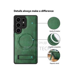 Samsung Galaxy S25 Ultra Pu Leather Case Compatible With Magsafe Built - thumbnail 2