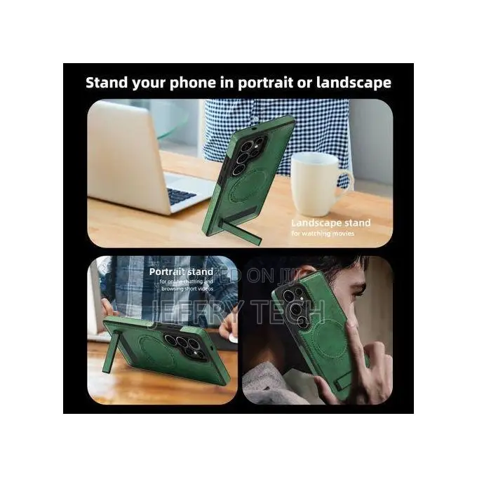 Samsung Galaxy S25 Ultra Pu Leather Case Compatible With Magsafe Built
